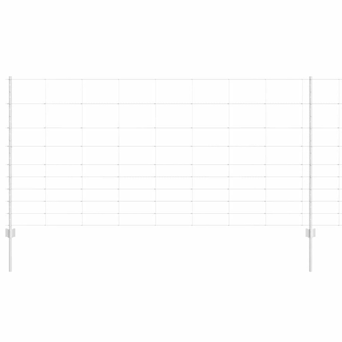 vidaXL Εξωτερική άγρια περίφραξη με στήλες 25 x 1,2 μ Ασημί Δίχτυ