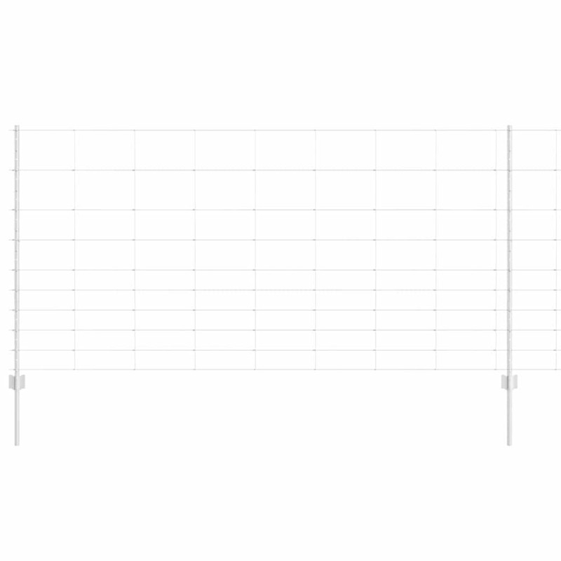vidaXL Εξωτερική άγρια περίφραξη με στήλες 25 x 1,2 μ Ασημί Δίχτυ
