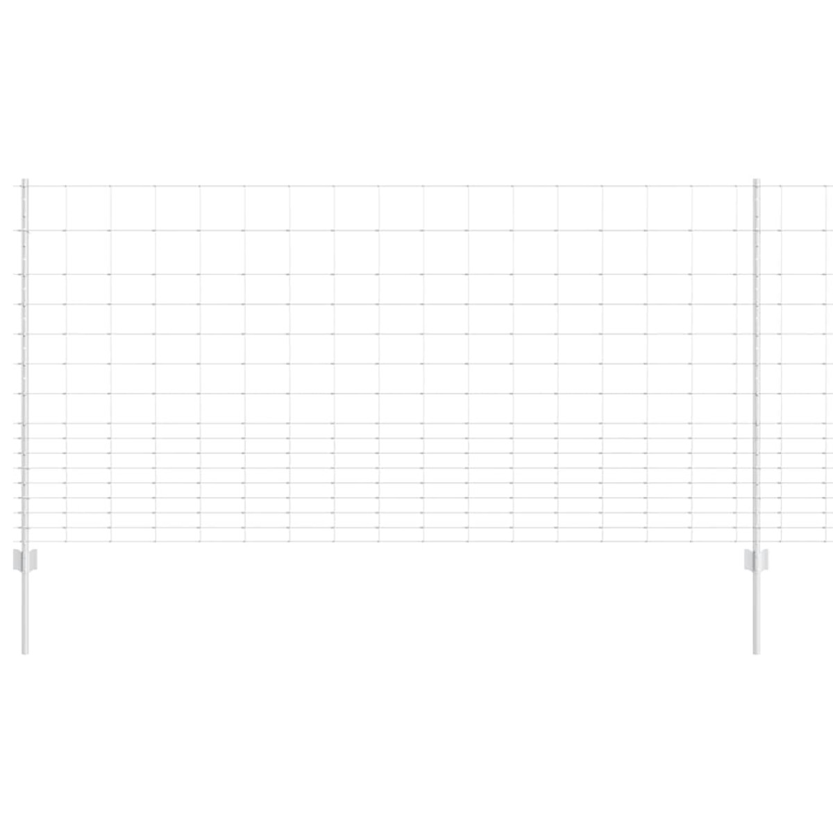 vidaXL Εξωτερική άγρια περίφραξη με στήλες 25 x 1,2 μ Ασημί Δίχτυ