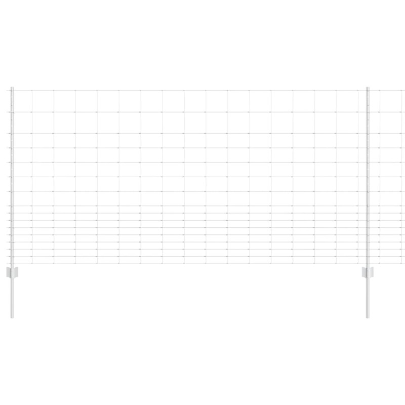 vidaXL Εξωτερική άγρια περίφραξη με στήλες 25 x 1,2 μ Ασημί Δίχτυ