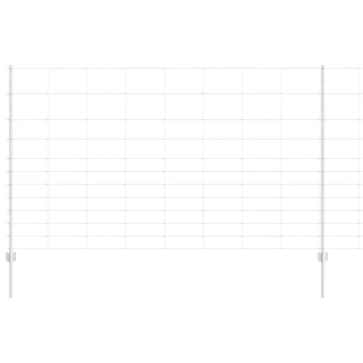 vidaXL Εξωτερική άγρια περίφραξη με στήλες 25 x 1,4 μ Ασημί Δίχτυ