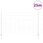 vidaXL Εξωτερική άγρια περίφραξη με στήλες 25 x 1,4 μ Ασημί Δίχτυ
