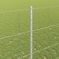 vidaXL Εξωτερική άγρια περίφραξη με στήλες 25 x 1,4 μ Ασημί Δίχτυ