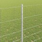vidaXL Εξωτερική άγρια περίφραξη με στήλες 25 x 1,4 μ Ασημί Δίχτυ