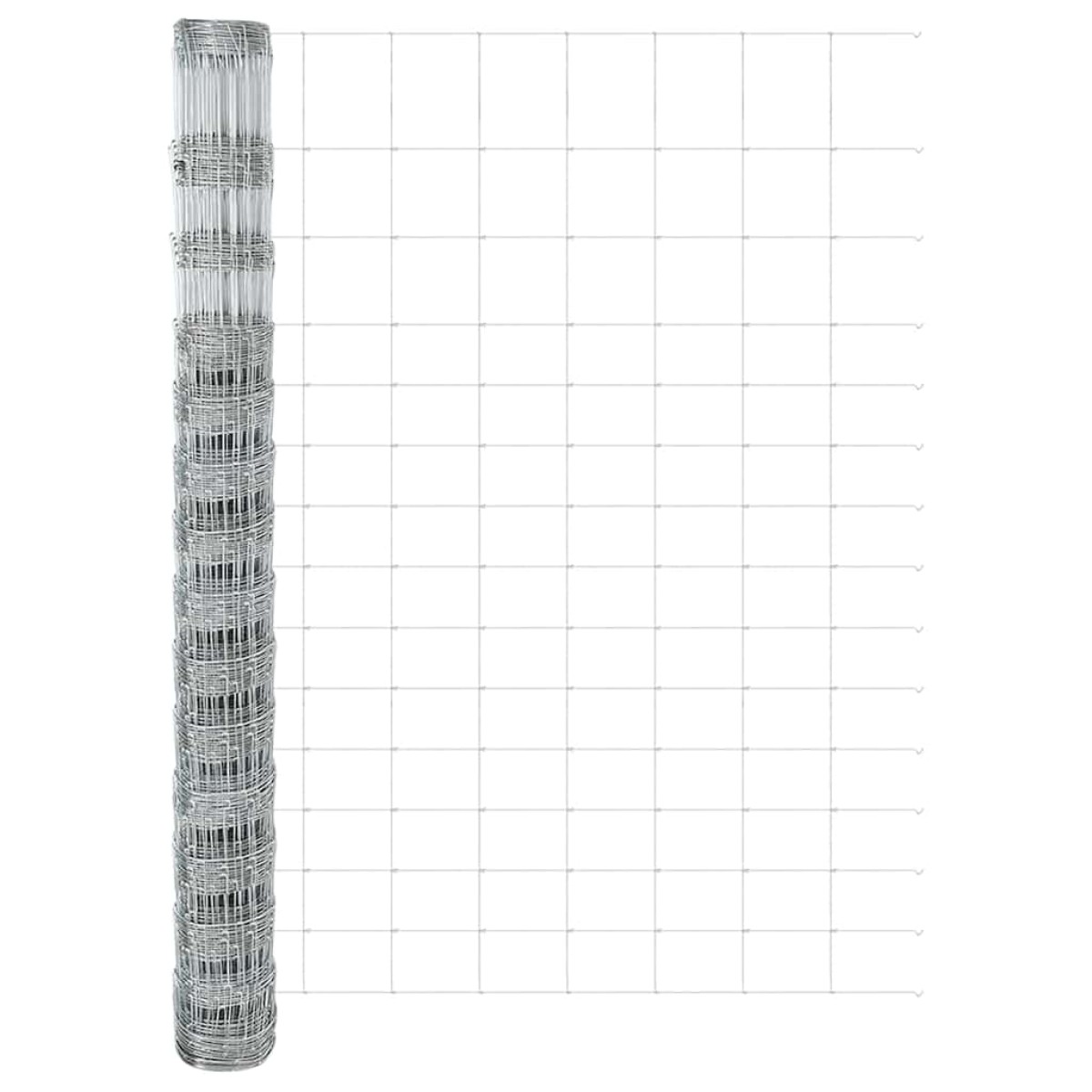 vidaXL Εξωτερική άγρια περίφραξη με στήλες 25 x 1,6 μ Ασημί Δίχτυ