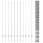 vidaXL Εξωτερική άγρια περίφραξη με στήλες 25 x 1,6 μ Ασημί Δίχτυ