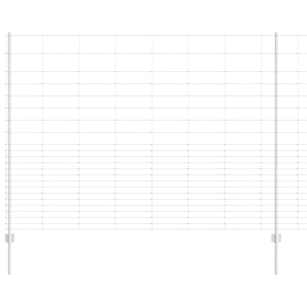vidaXL Εξωτερική άγρια περίφραξη με στήλες 25 x 1,6 μ Ασημί Δίχτυ