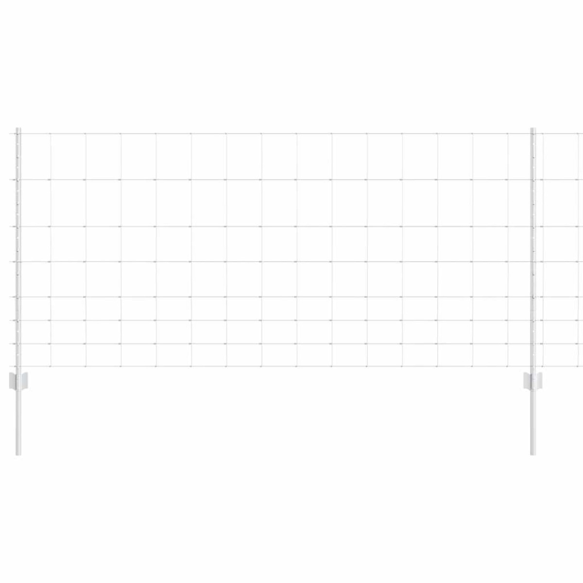 vidaXL Εξωτερική άγρια περίφραξη με στήλες 50 x 1 m Ασημί Δίχτυ