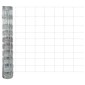 vidaXL Εξωτερική άγρια περίφραξη με στήλες 50 x 1 m Ασημί Δίχτυ