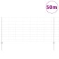 vidaXL Εξωτερική άγρια περίφραξη με στήλες 50 x 1 m Ασημί Δίχτυ