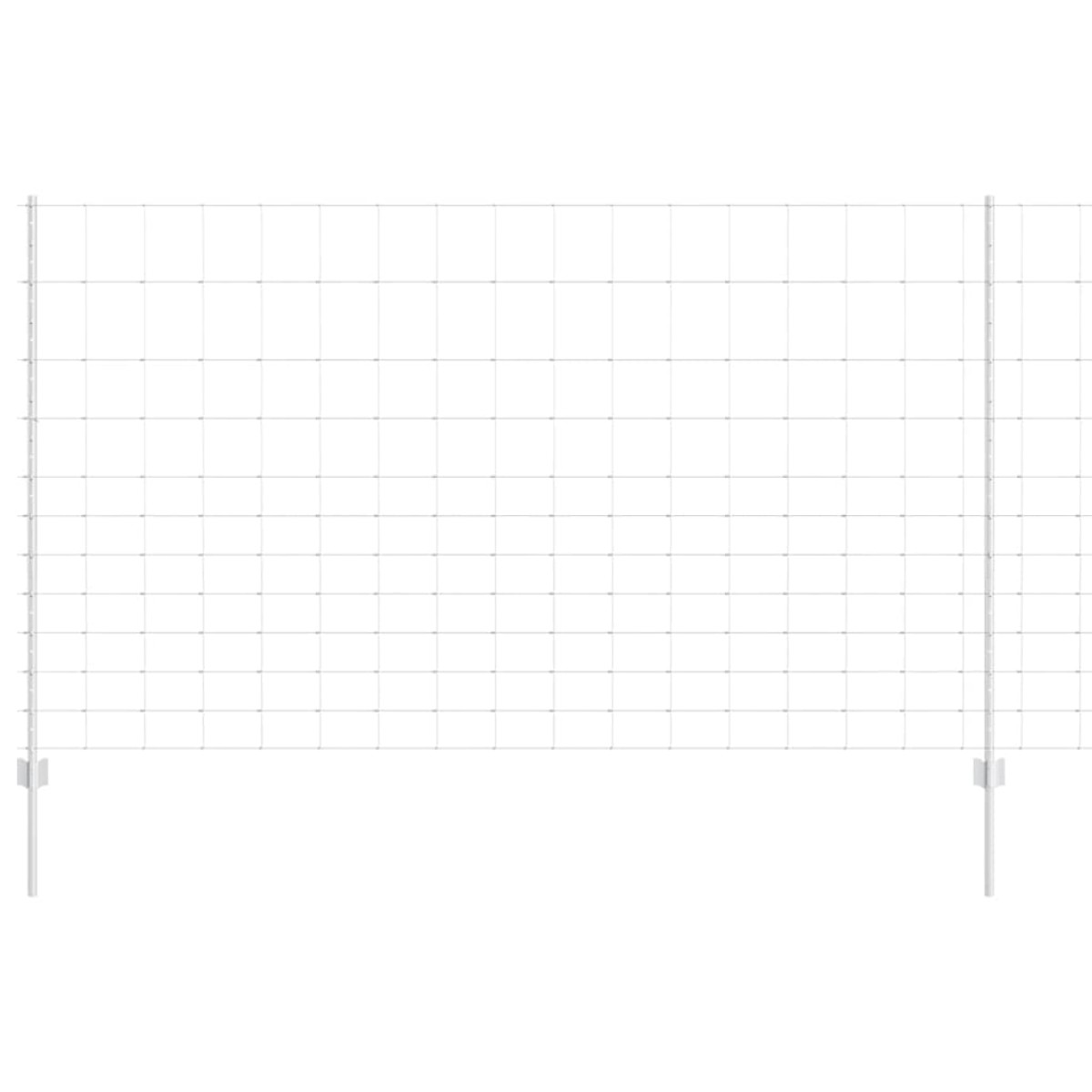 vidaXL Εξωτερική άγρια περίφραξη με στήλες 50 x 1,4 μ Ασημί Δίχτυ