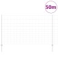 vidaXL Εξωτερική άγρια περίφραξη με στήλες 50 x 1,4 μ Ασημί Δίχτυ