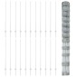 vidaXL Εξωτερική άγρια περίφραξη με στήλες 50 x 1,4 μ Ασημί Δίχτυ