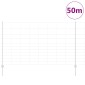 vidaXL Εξωτερική άγρια περίφραξη με στήλες 50 x 1,4 μ Ασημί Δίχτυ