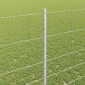 vidaXL Εξωτερική άγρια περίφραξη με στήλες 50 x 1,4 μ Ασημί Δίχτυ