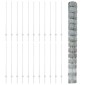 vidaXL Εξωτερική άγρια περίφραξη με στήλες 50 x 1,4 μ Ασημί Δίχτυ
