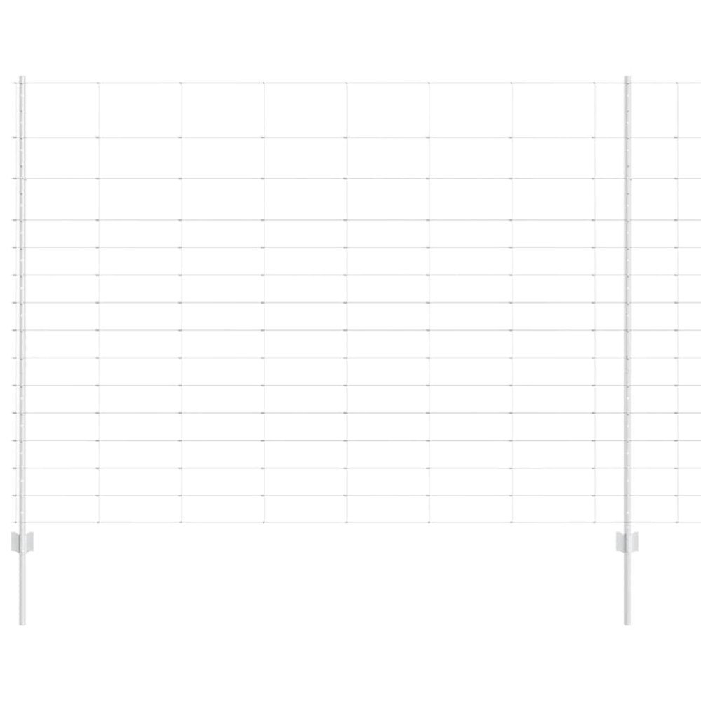 vidaXL Εξωτερική άγρια περίφραξη με στήλες 50 x 1,6 m Ασημί Δίχτυ