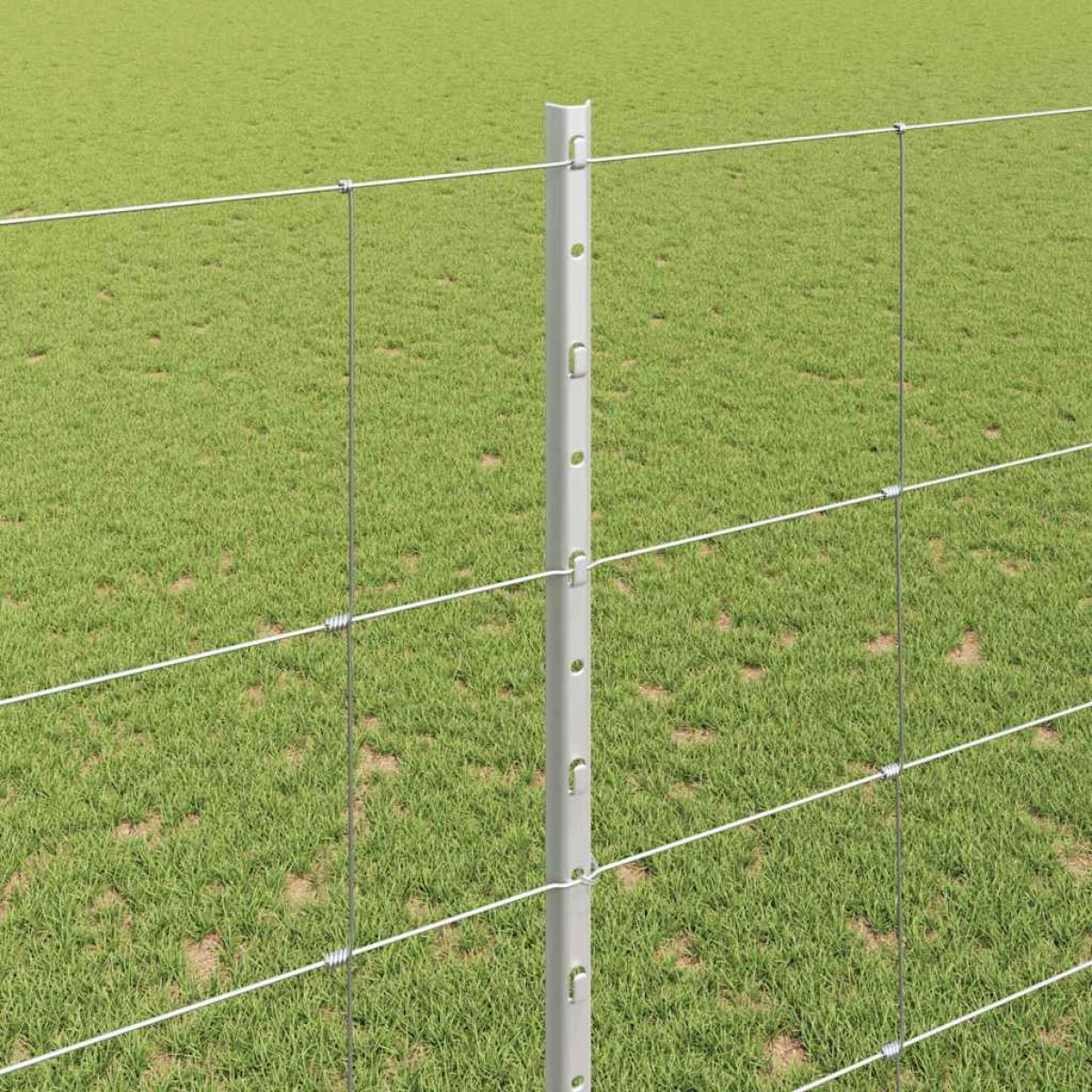 vidaXL Εξωτερική άγρια περίφραξη με στήλες 50 x 1,6 m Ασημί Δίχτυ