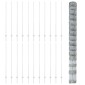 vidaXL Εξωτερική άγρια περίφραξη με στήλες 50 x 1,6 m Ασημί Δίχτυ