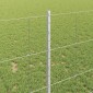 vidaXL Εξωτερική άγρια περίφραξη με στήλες 100 x 1 μ Ασημί Δίχτυ