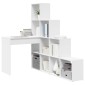 vidaXL Γωνιακό γραφείο με ράφι Λευκό 101,5 x 149,5 x 149,5 εκ.
