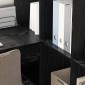 vidaXL Γωνιακό γραφείο με ράφι Μαύρη Οξυά 101,5 x 149,5 x 149,5 εκ.