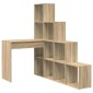 vidaXL Γωνιακό γραφείο με ράφι Δρύς Sonoma 101,5 x 149,5 x 149,5 εκ.