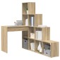 vidaXL Γωνιακό γραφείο με ράφι Δρύς Sonoma 101,5 x 149,5 x 149,5 εκ.