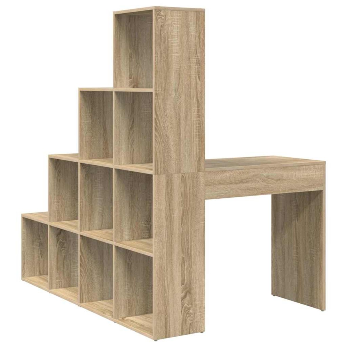 vidaXL Γωνιακό γραφείο με ράφι Δρύς Sonoma 101,5 x 149,5 x 149,5 εκ.