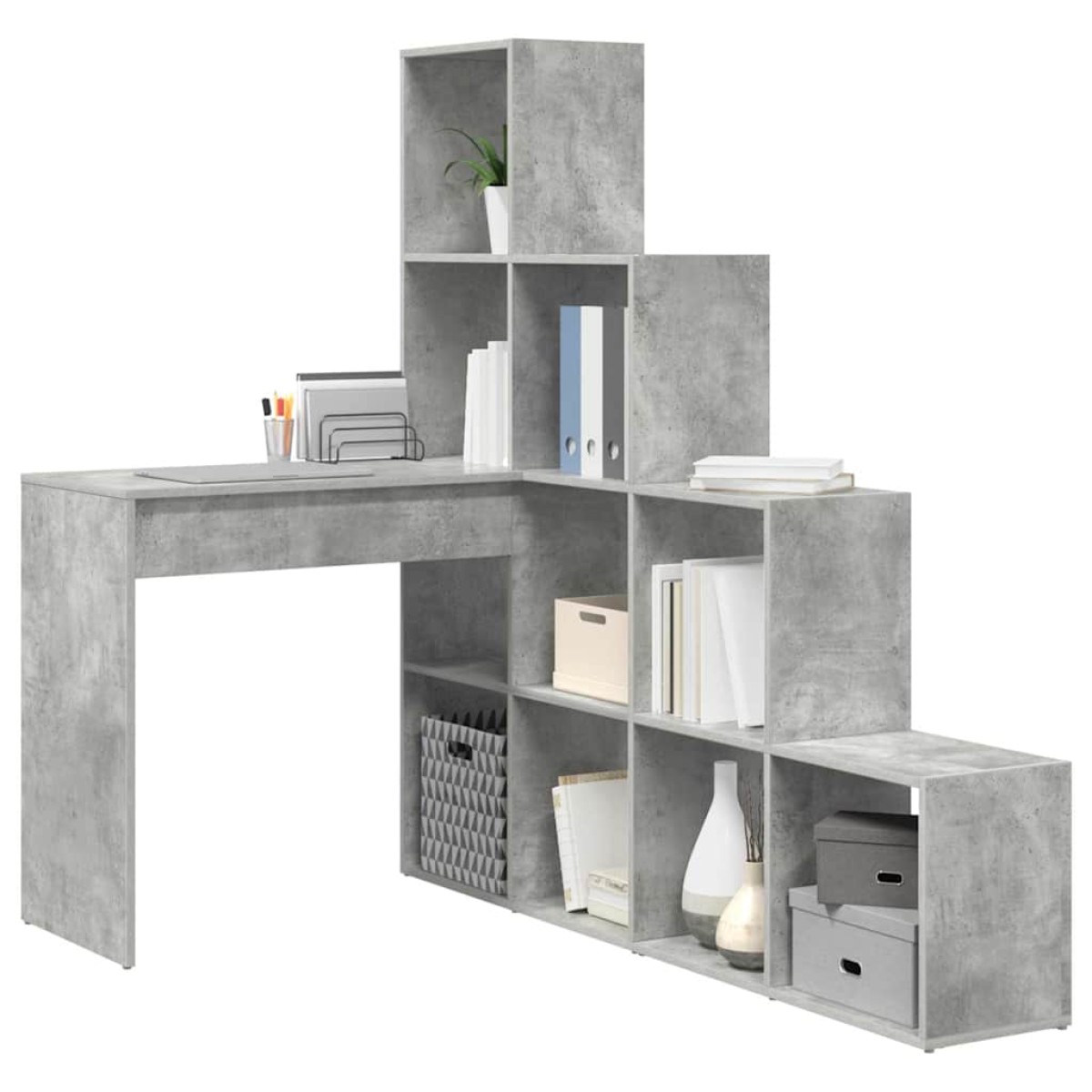 vidaXL Γωνιακό γραφείο Σκυρόδεμα Γκρι 101,5 x 149,5 x 149,5 εκ.