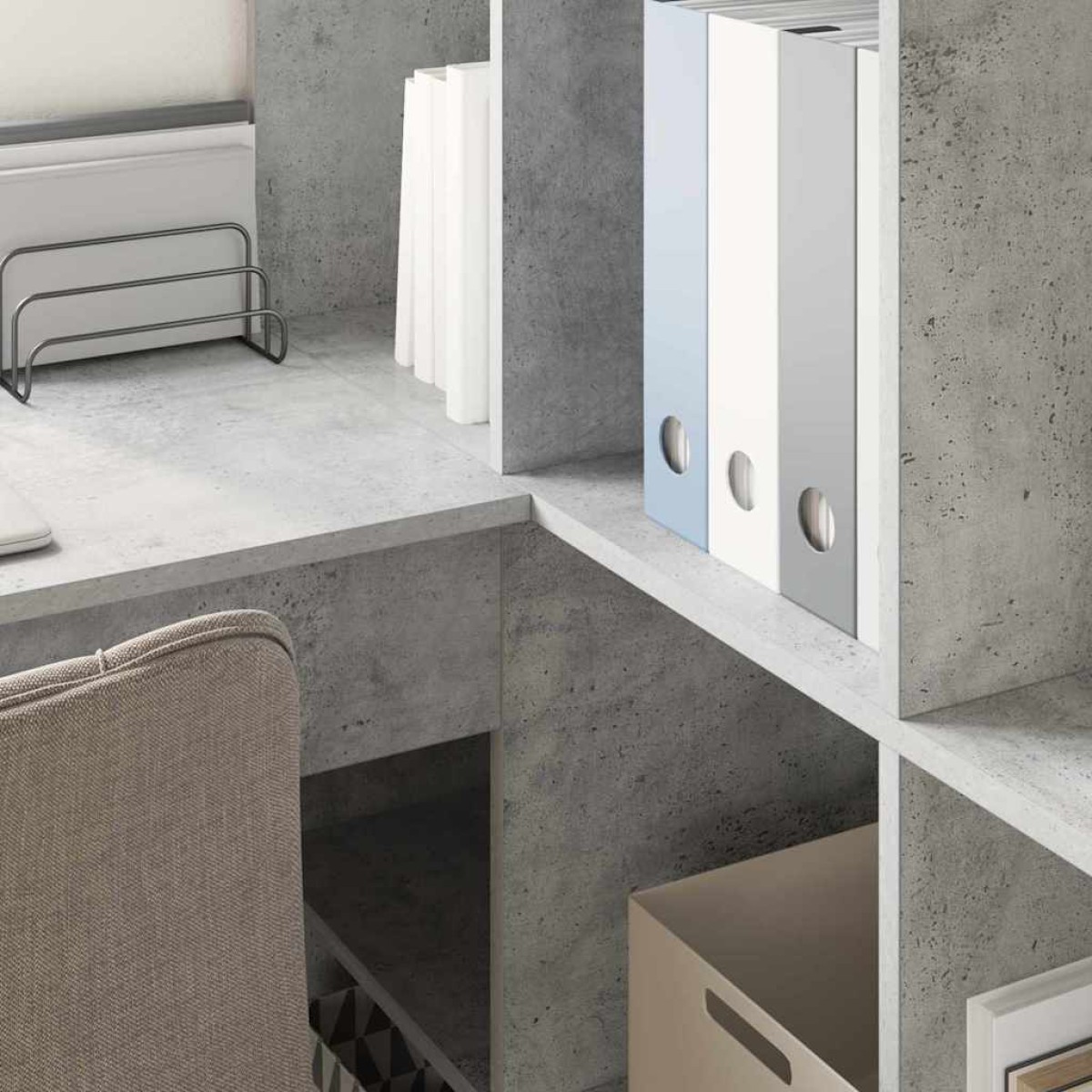 vidaXL Γωνιακό γραφείο Σκυρόδεμα Γκρι 101,5 x 149,5 x 149,5 εκ.