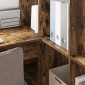 vidaXL Γωνιακό γραφείο με ράφι Καπνιστό Δρύς 101,5 x 149,5 x 149,5 εκ.