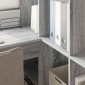 vidaXL Γωνιακό γραφείο με ράφι Γκρίζο Σονομα 101,5 x 149,5 x 149,5 εκ.