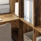 vidaXL Γωνιακό γραφείο με ράφι Παλιό Ξύλο 101,5 x 149,5 x 149,5 εκ.