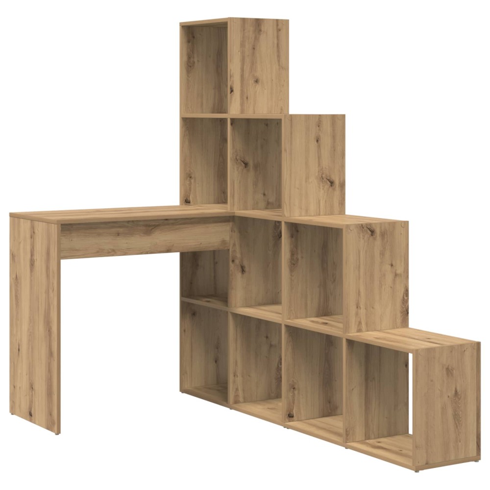 vidaXL Γωνιακό γραφείο με ράφι Artisan Oak 101,5 x 149,5 x 149,5 εκ.