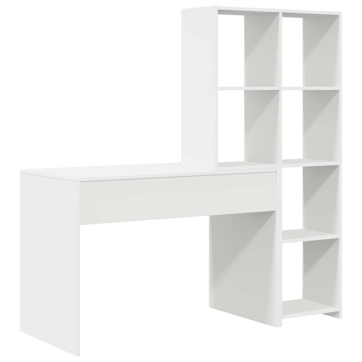 vidaXL Γραφείο με ράφι Λευκό 138,5 x 55 x 143 εκ Επεξεργασμένο Ξύλο