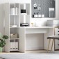 vidaXL Γραφείο με ράφι Λευκό 138,5 x 55 x 143 εκ Επεξεργασμένο Ξύλο