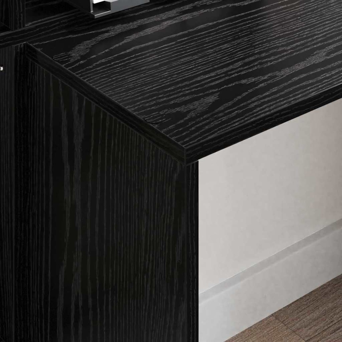 vidaXL Γραφείο Μαύρη Οξυά 138,5 x 55 x 143 εκ Επεξεργασμένο Ξύλο