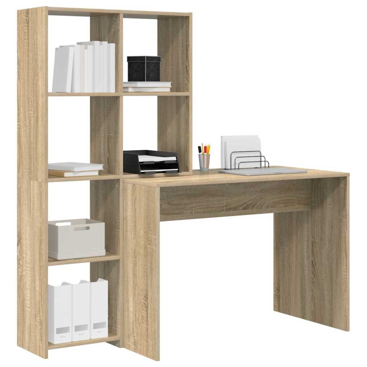 vidaXL Γραφείο Δρύς Sonoma 138,5 x 55 x 143 εκ Επεξεργασμένο Ξύλο