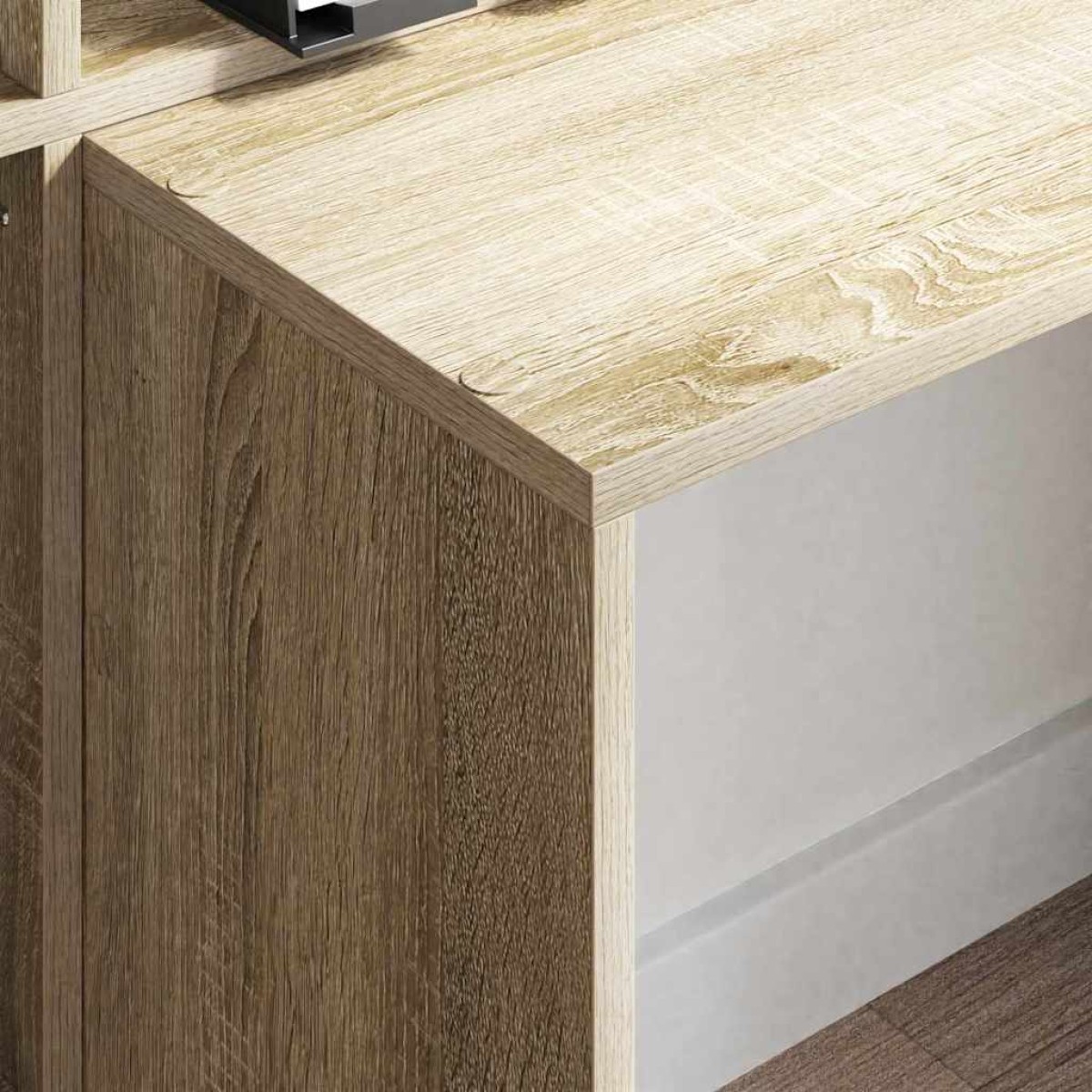 vidaXL Γραφείο Δρύς Sonoma 138,5 x 55 x 143 εκ Επεξεργασμένο Ξύλο