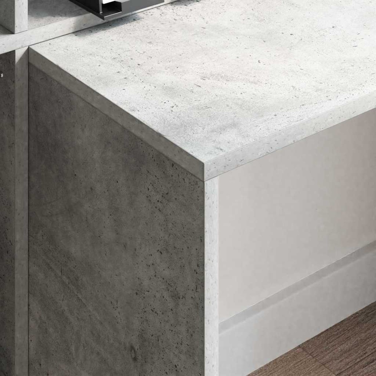 vidaXL Γραφείο Σκυρόδεμα Γκρι 138,5 x 55 x 143 εκ Επεξεργασμένο Ξύλο