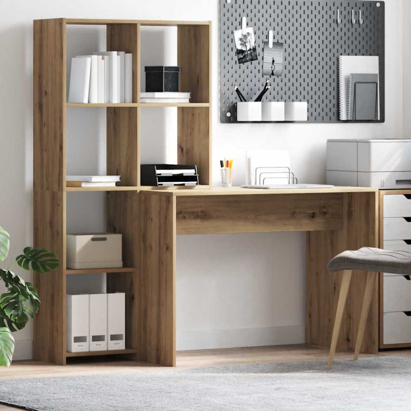 vidaXL Γραφείο Artisan Oak 138,5 x 55 x 143 εκ Επεξεργασμένο Ξύλο