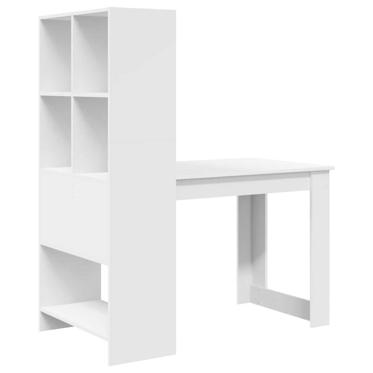 vidaXL Γραφείο Λευκό Επεξεργασμένο Ξύλο 122 x 67 x 145 εκ.