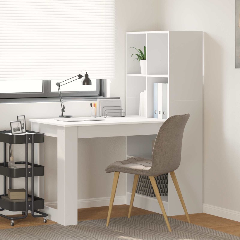 vidaXL Γραφείο Λευκό Επεξεργασμένο Ξύλο 122 x 67 x 145 εκ.