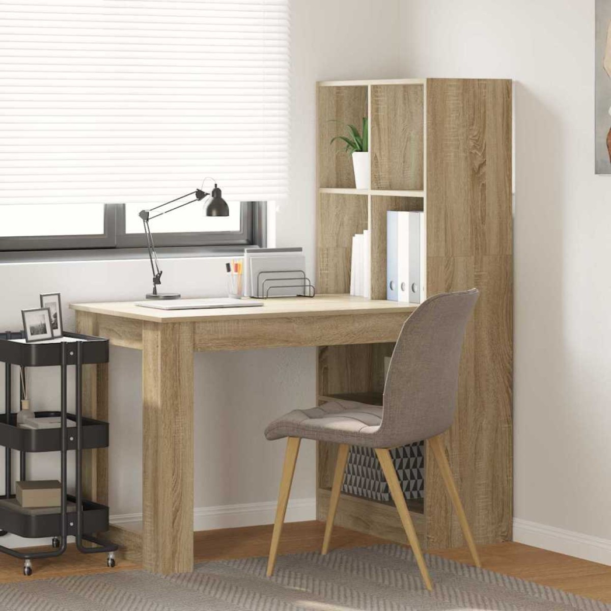 vidaXL Γραφείο Δρύς Sonoma Επεξεργασμένο Ξύλο 122 x 67 x 145 εκ.