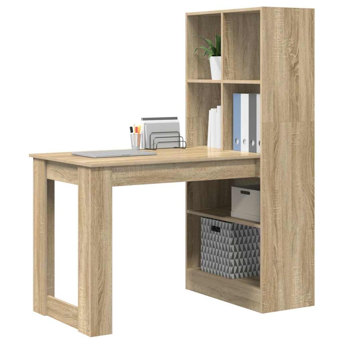 vidaXL Γραφείο Δρύς Sonoma Επεξεργασμένο Ξύλο 122 x 67 x 145 εκ.