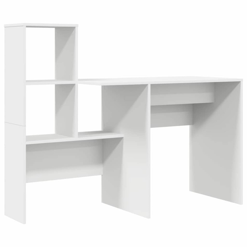 vidaXL Γραφείο Λευκό Επεξεργασμένο Ξύλο 131,5 x 50 x 106,5 εκ.