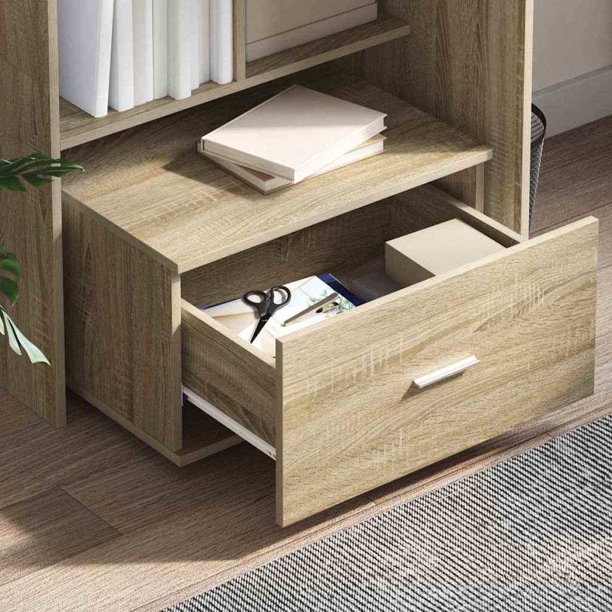 vidaXL Γραφείο Δρύς Sonoma Επεξεργασμένο Ξύλο 131,5 x 50 x 106,5 εκ.