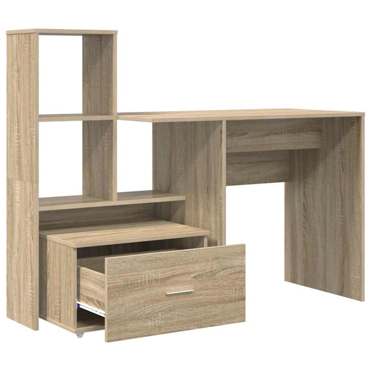 vidaXL Γραφείο Δρύς Sonoma Επεξεργασμένο Ξύλο 131,5 x 50 x 106,5 εκ.