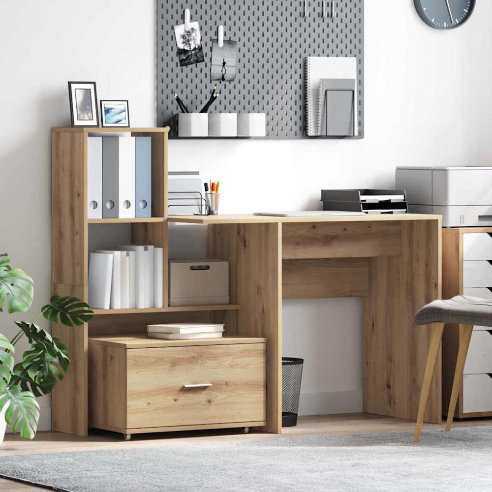 vidaXL Γραφείο Artisan Oak Επεξεργασμένο Ξύλο 131,5 x 50 x 106,5 εκ.